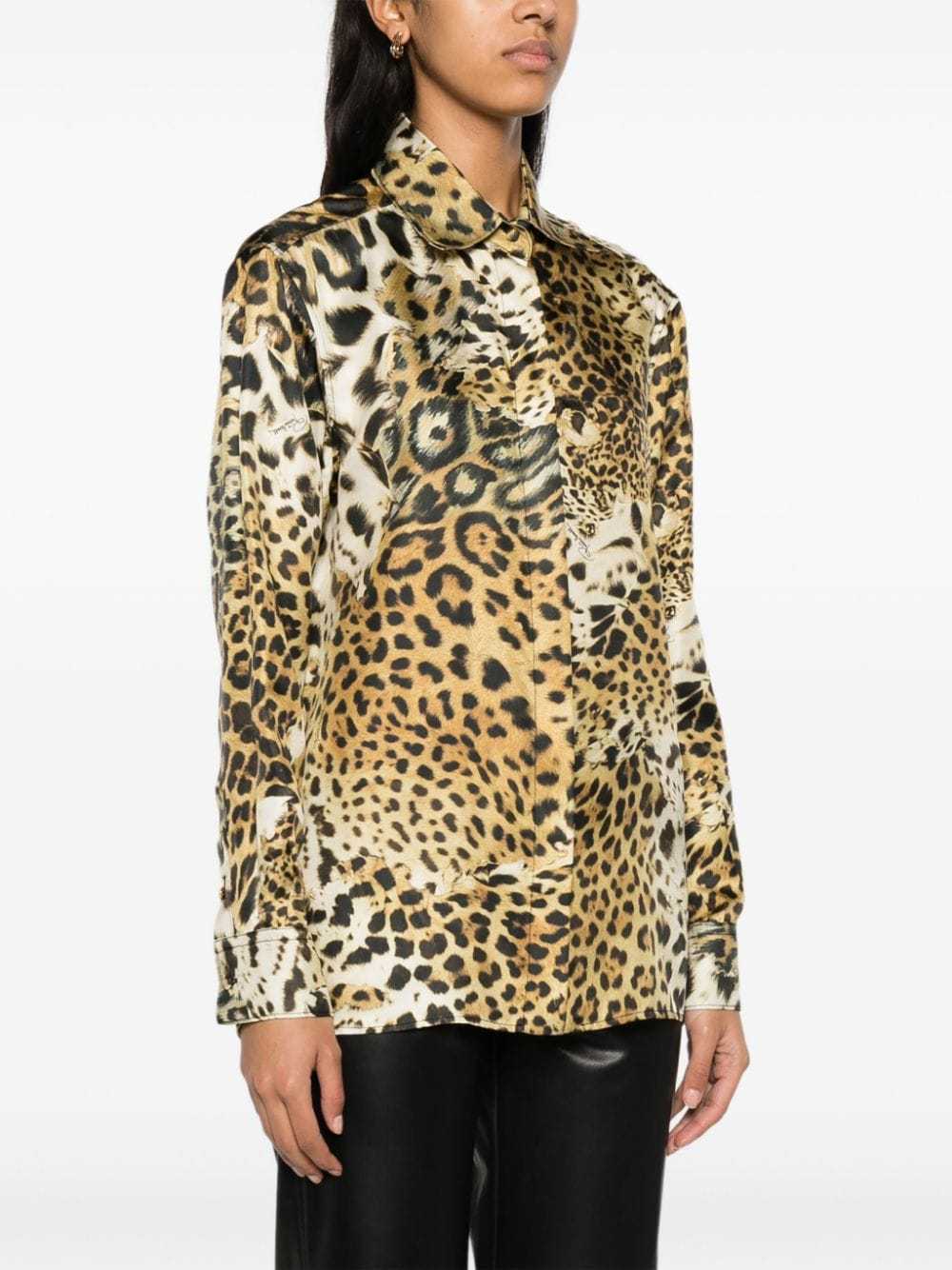 Roberto Cavalli Leo Printed Silk Twill Jacket In Nude