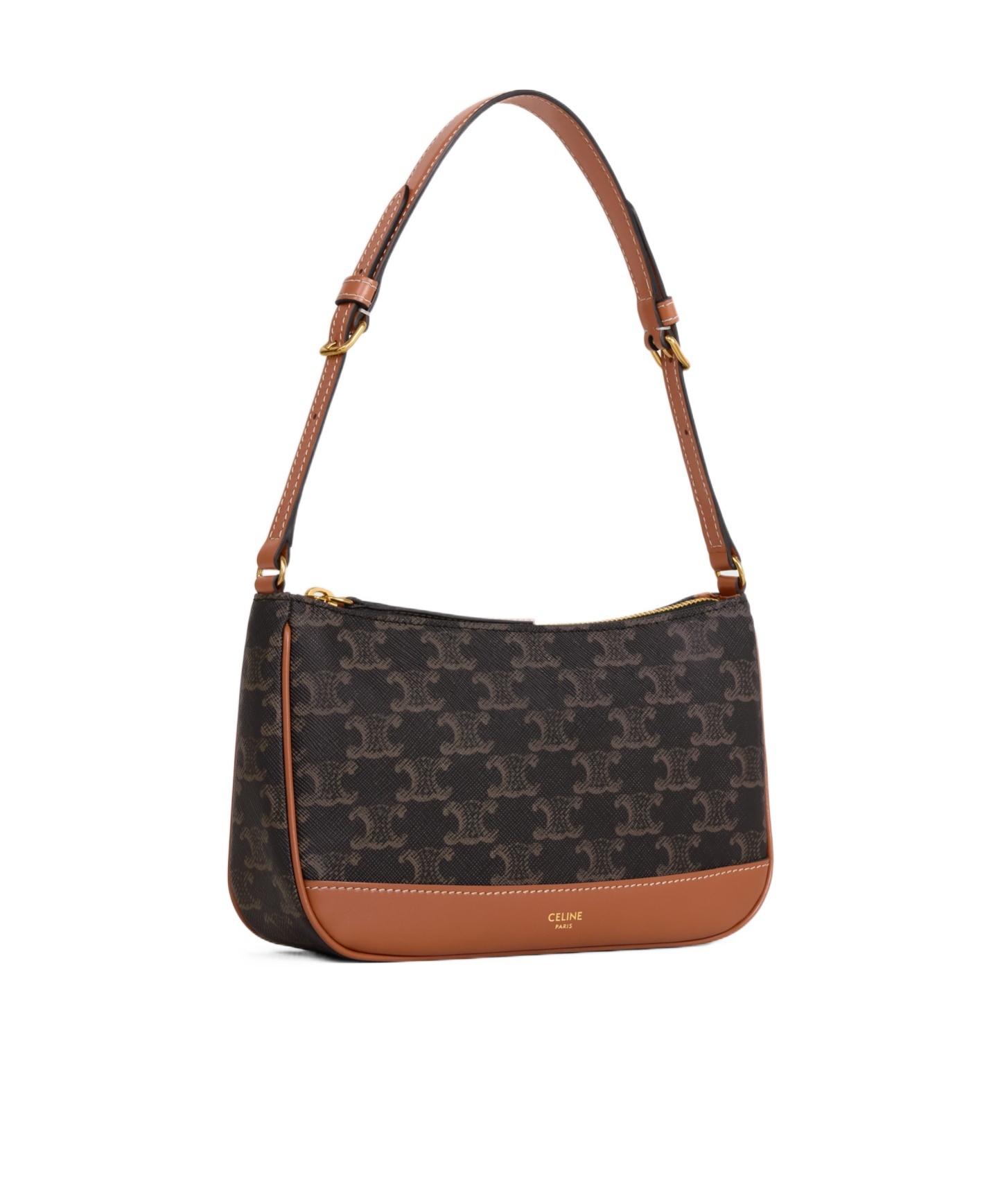 Celine Triomphe Shoulder Bag In Brown
