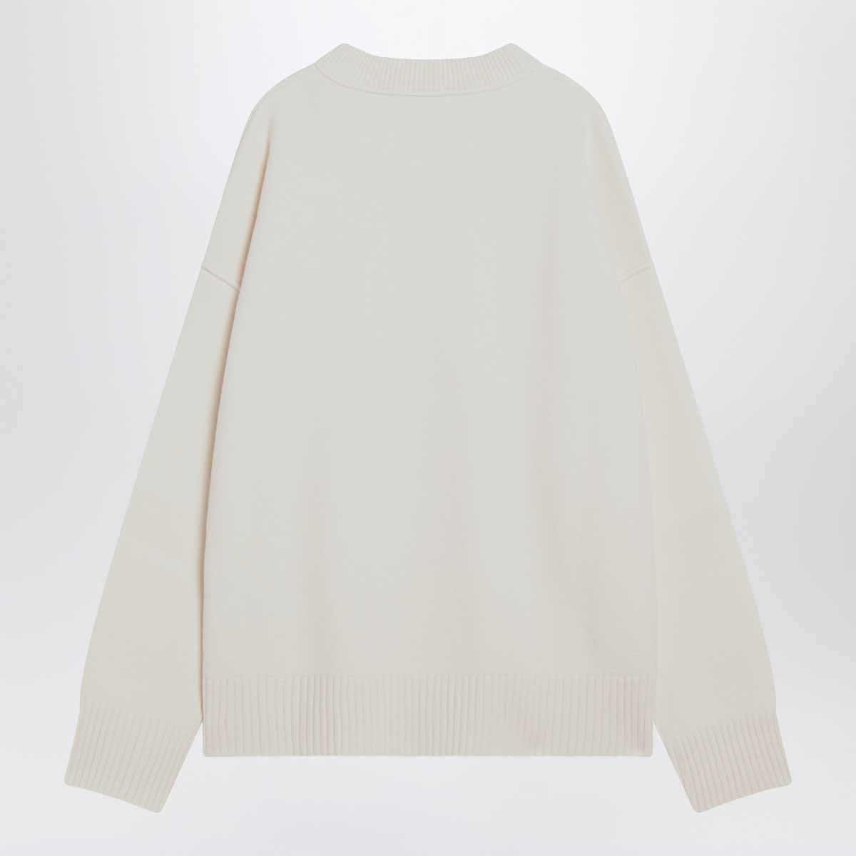 Ami Alexandre Mattiussi Ami Paris Ami De Coeur Crewneck Knitted Jumper In White