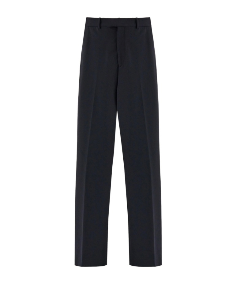 Ferragamo Logo-tag Cotton Straight-leg Trousers In Black