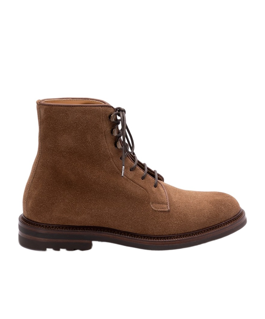Brunello Cucinelli Suede Leather Ankle Boots In Brown