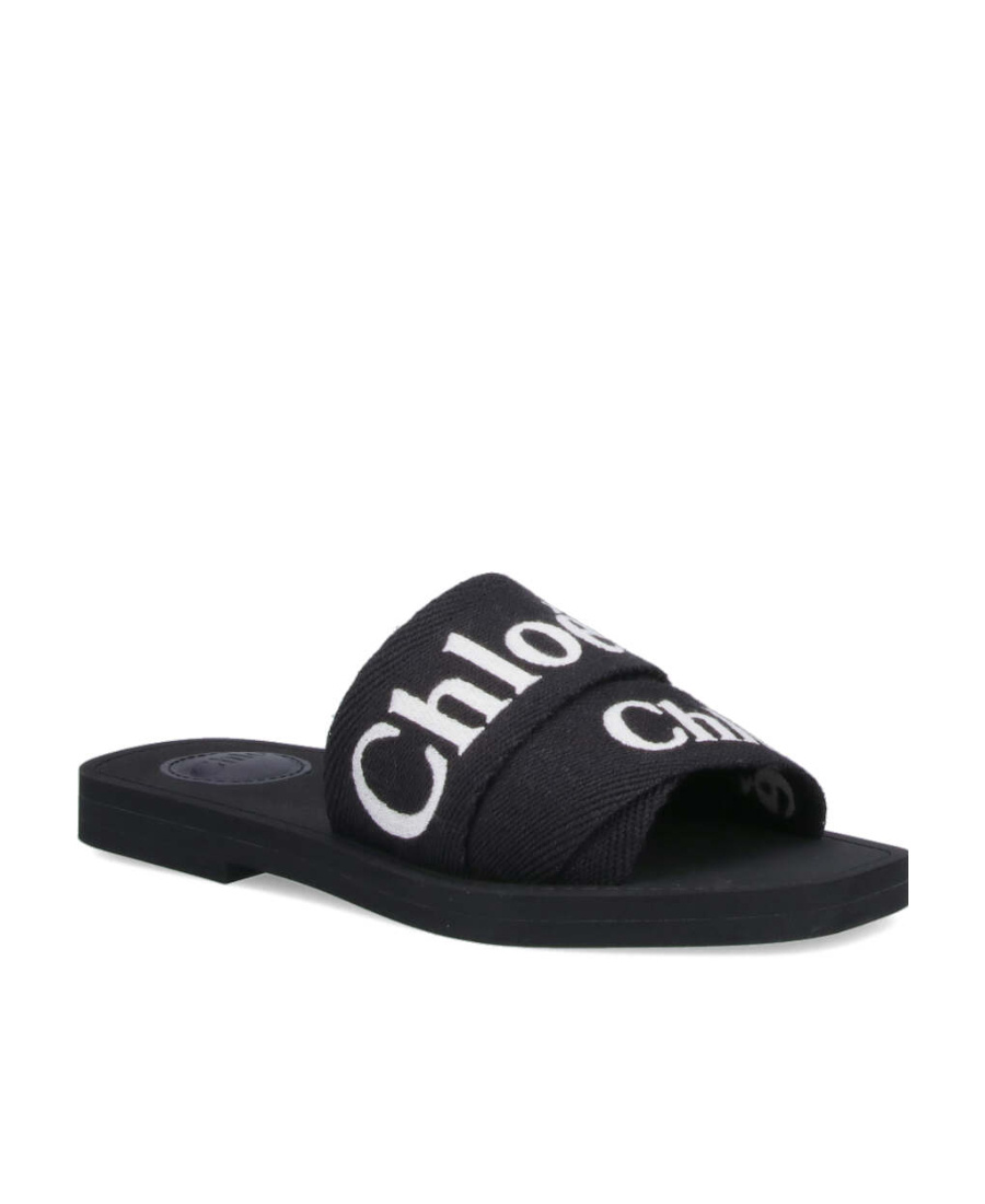 Chloé Black Woody Sandals In Black