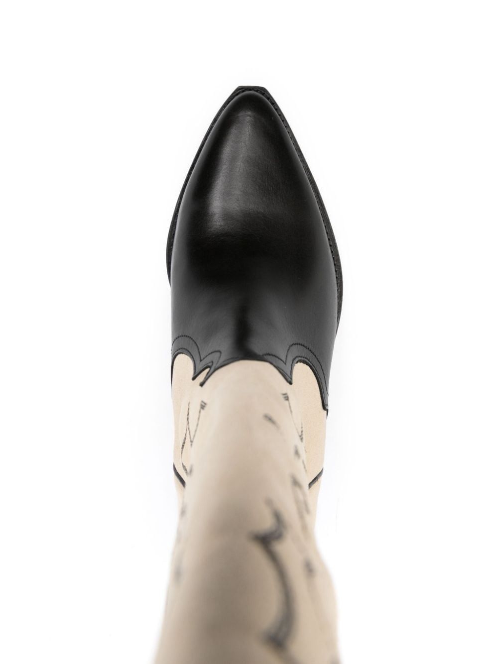 Isabel Marant Leila Leather And Suede Cowboy Boots In White
