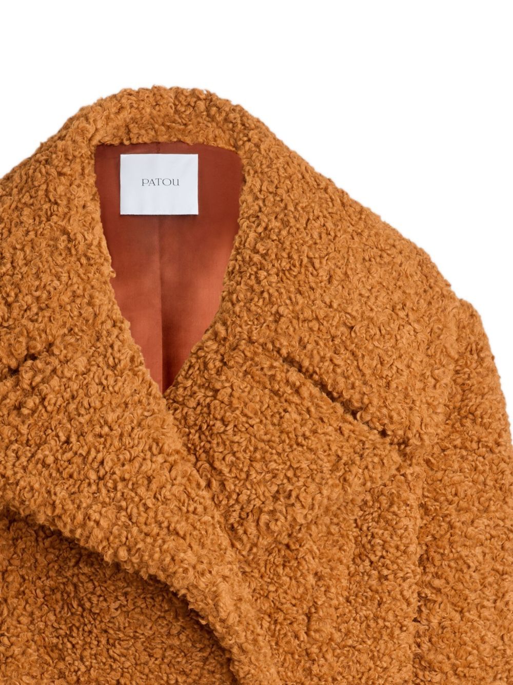 Patou Tailored Buttoned Cropped Double-breasted Coat In Brown