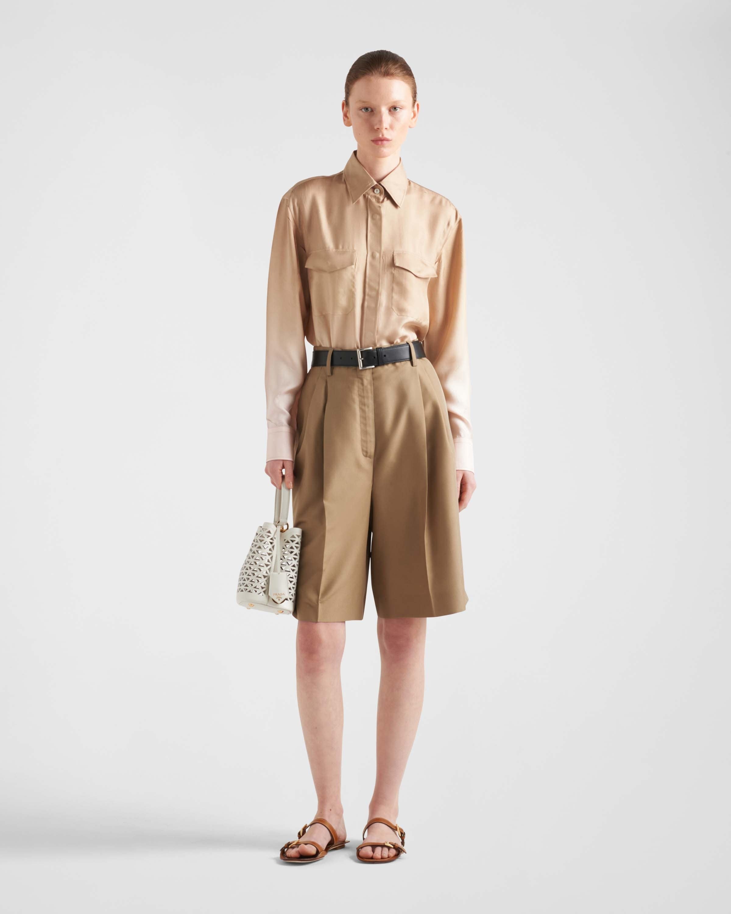 Prada Bedrucktes Hemd Aus Twill Mit Farbverlauf In Brown