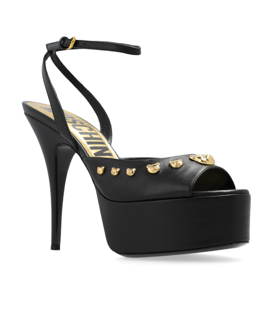 MOSCHINO TEDDY BEAR-PLAQUE 135MM PLATFORM PUMPS 