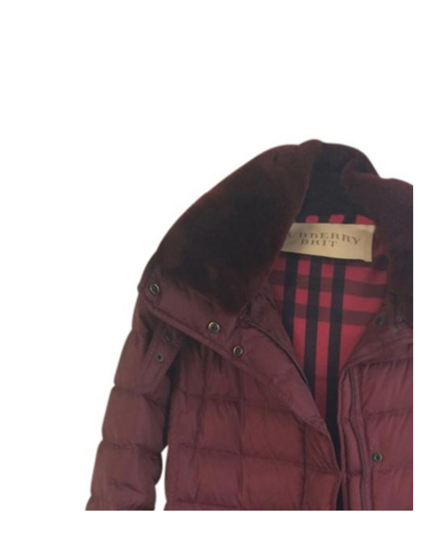 Burberry Hooded Quilted Down Jacket In Red
