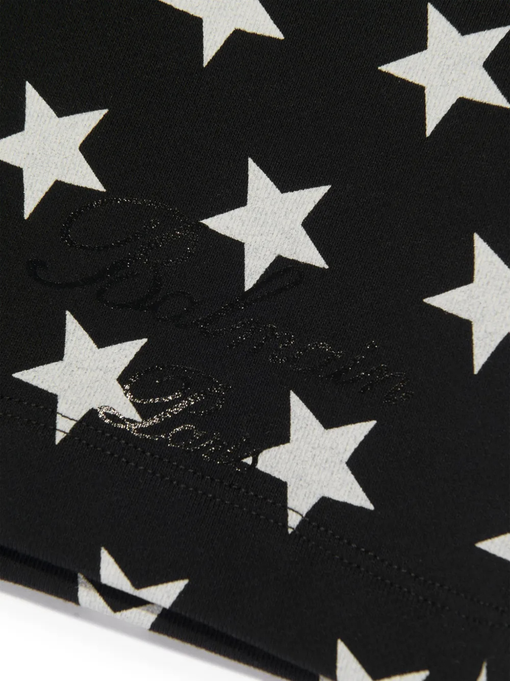 Balmain Star Print Cotton Shorts In Black/white