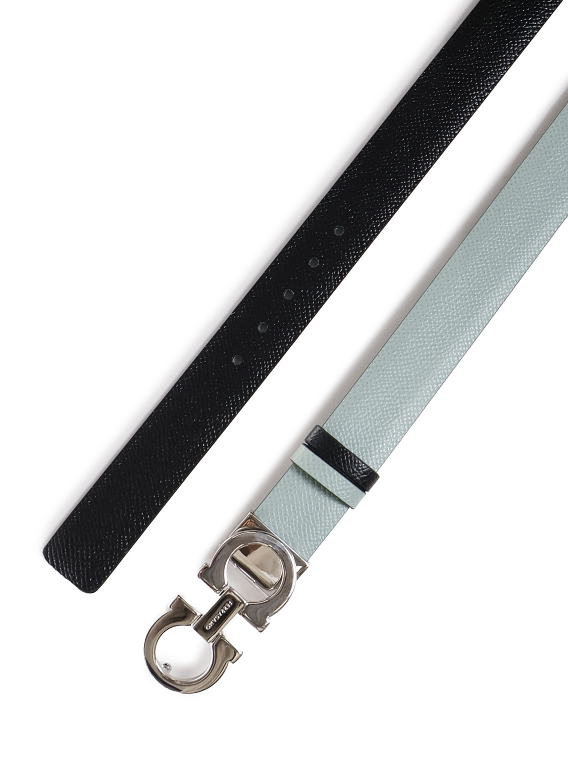 Ferragamo Reversible Leather Belt In Gray