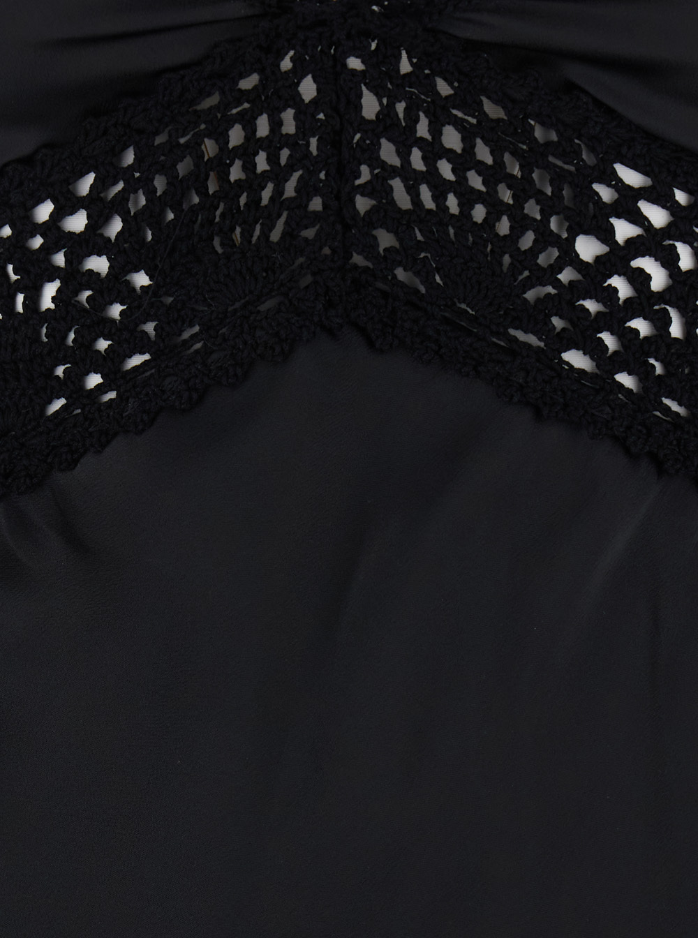 Semicouture Semi Couture Jacinta Satin Dress With Crochet Detailing In Black