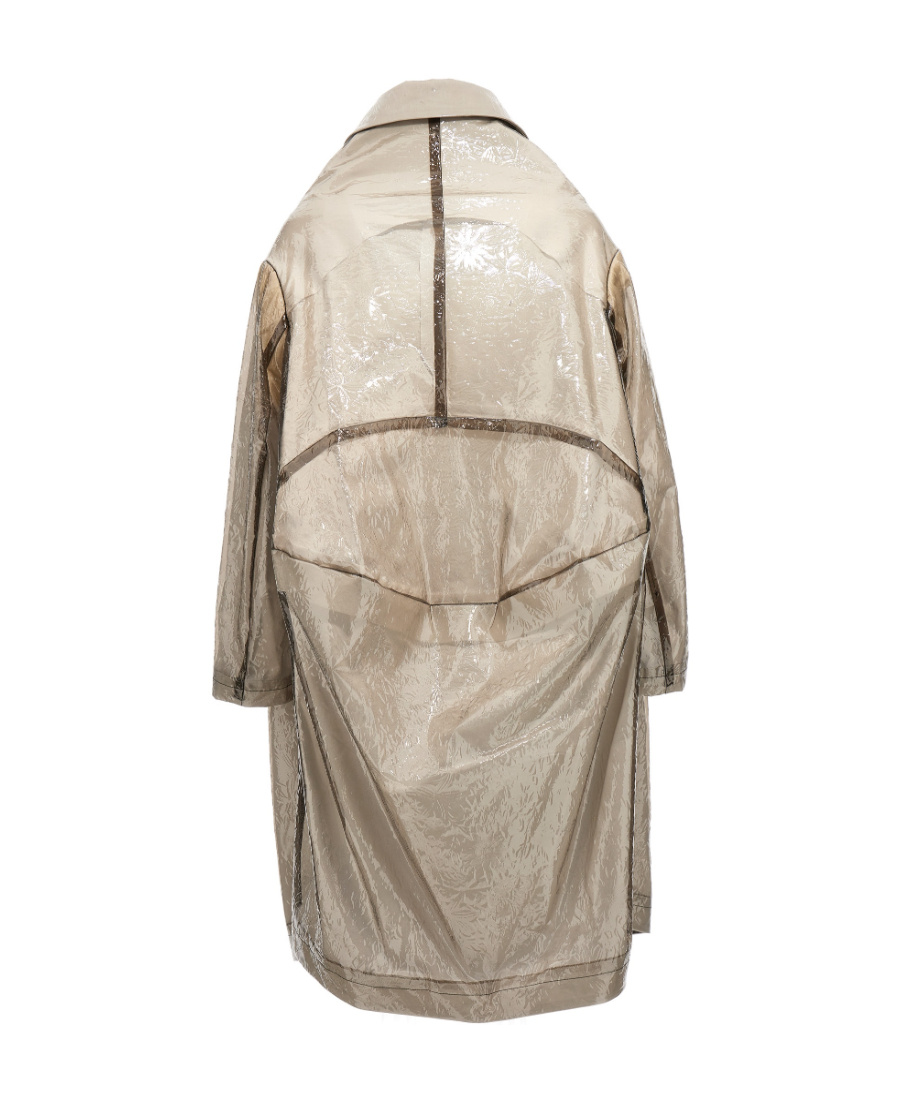 Comme Des Garçons Oversized Trench Coat Shiny Finish In Nude