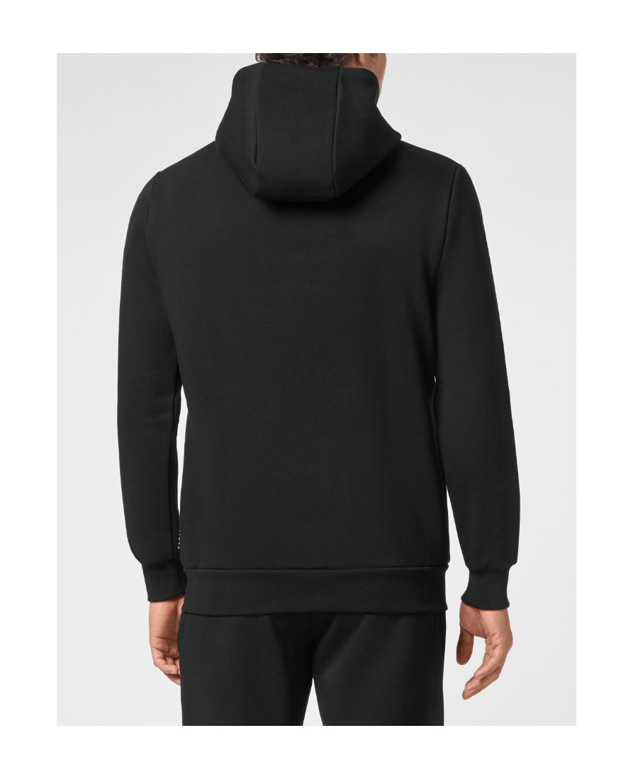 Philipp Plein Black Hoodie With Logo Print In Black