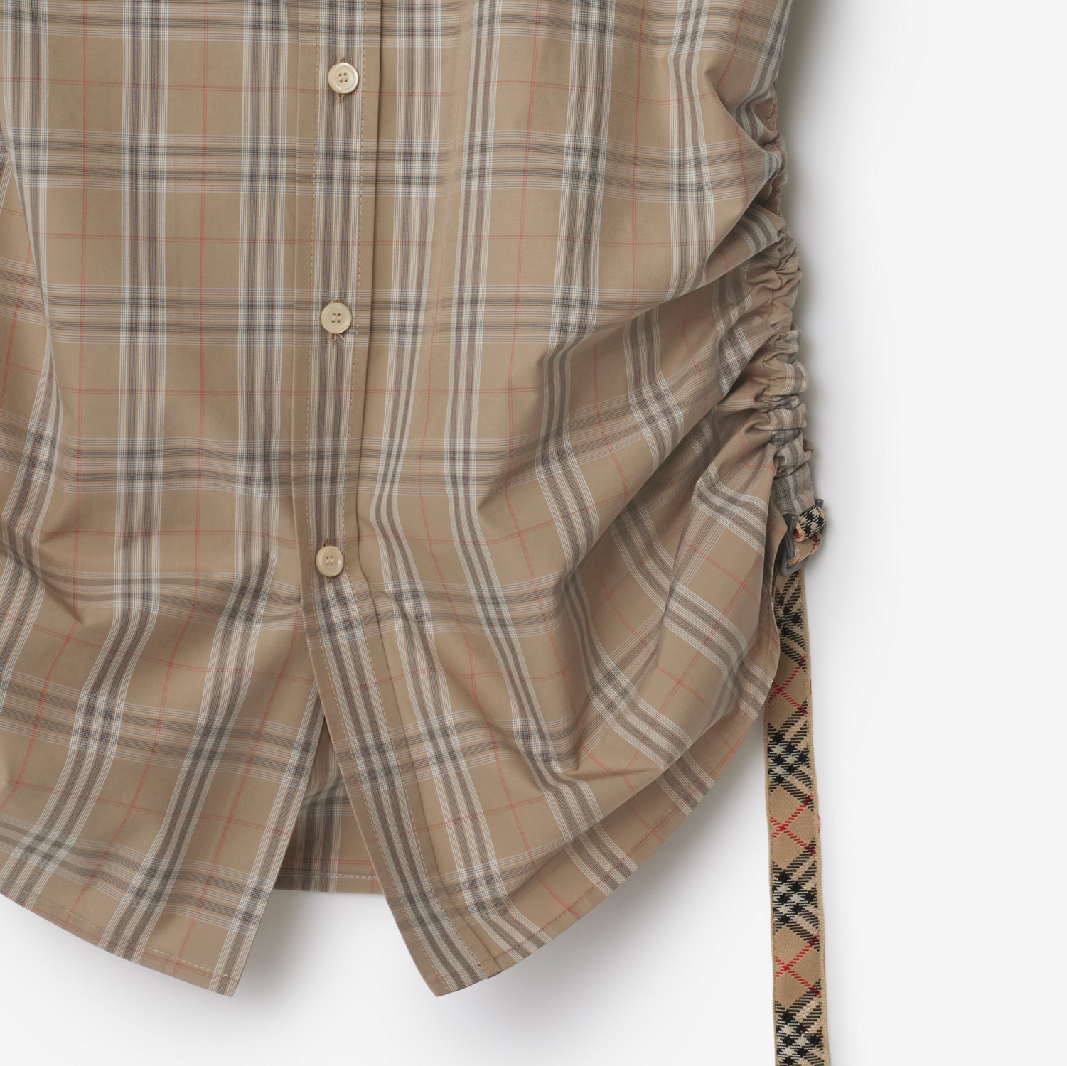 Burberry Slim-fit Check Cotton Shirt In Nude