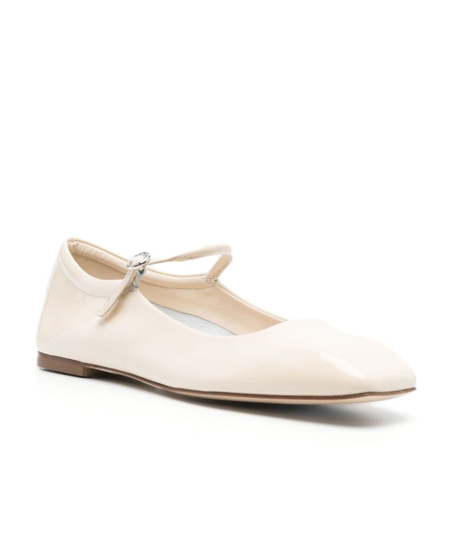 Aeyde Maryjane Leather Ballerina Shoes In White