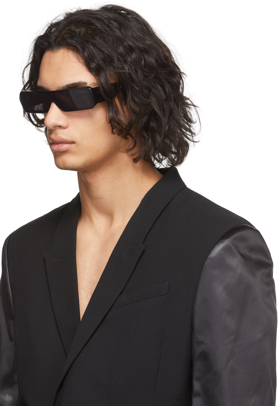 Rick Owens Rectangle Frame Sunglasses In Black