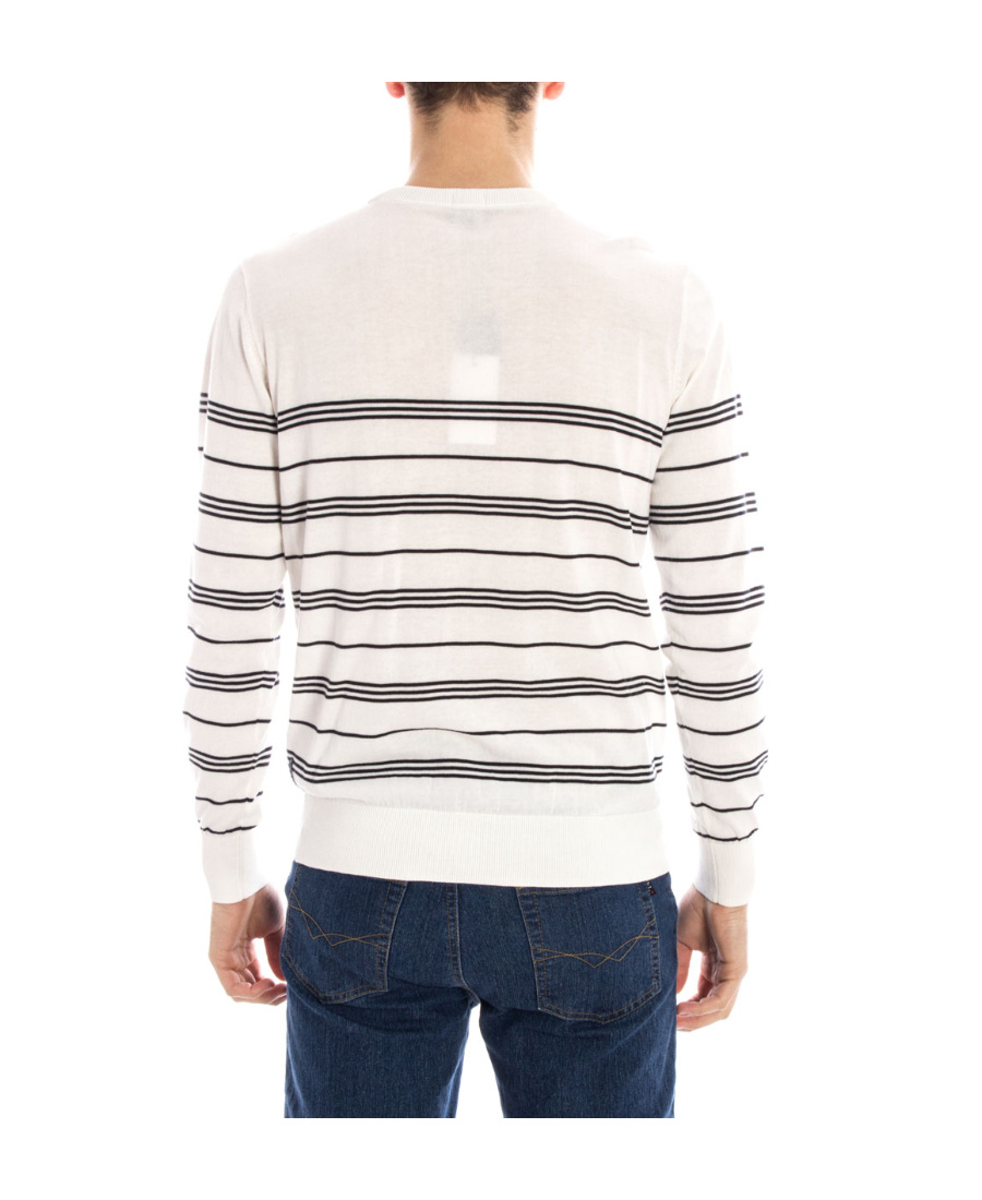 Armani Jeans Striped Sweater In White