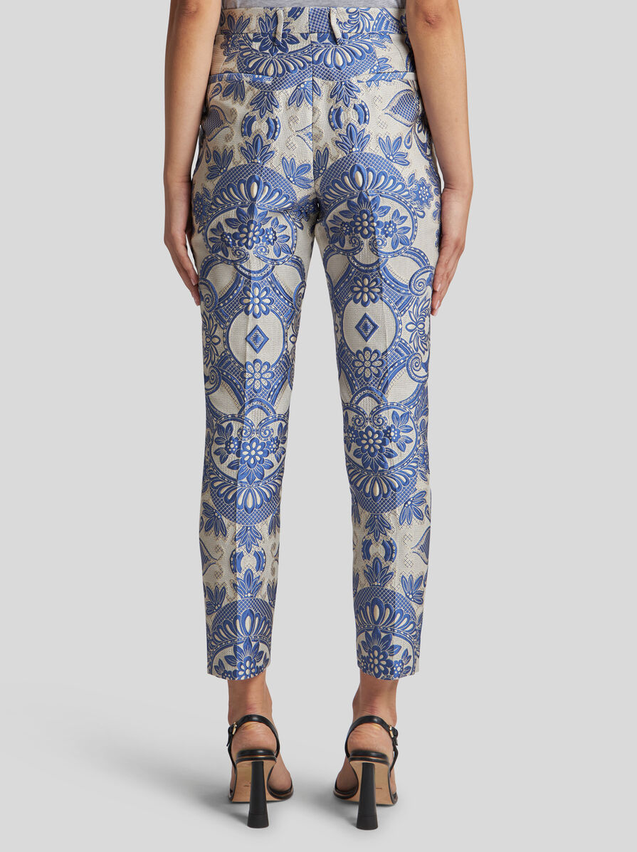 Etro Blue Neutral Pants In Gray