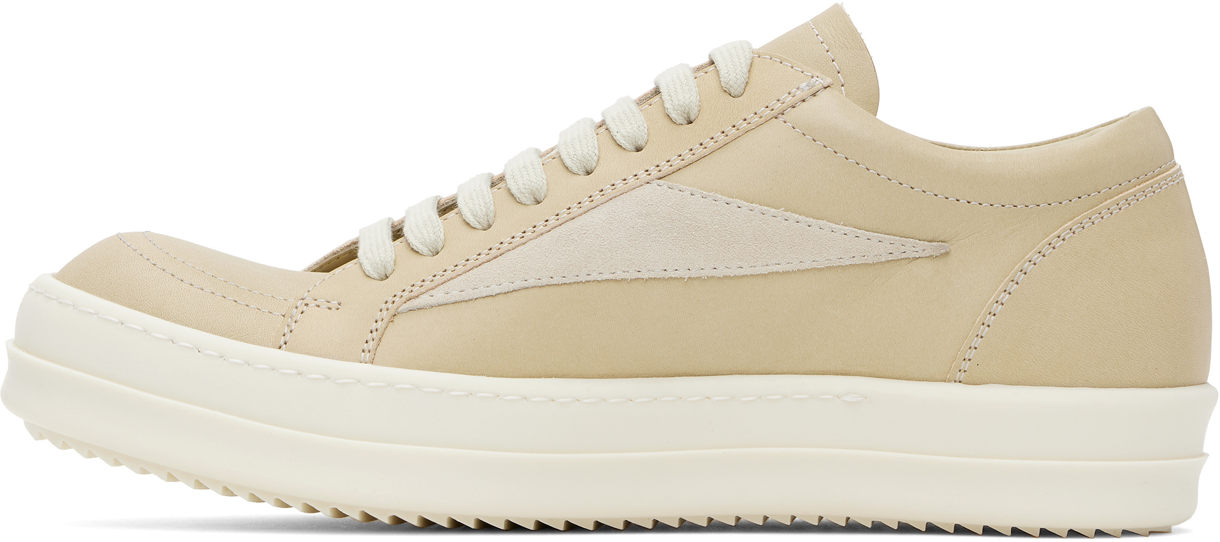 Rick Owens Hollywood Vintage Sneakers Parchment And Milk In Nude