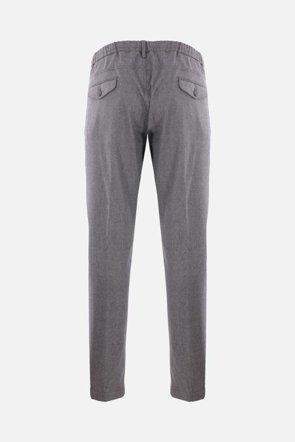 Eleventy Elastic-waistband Trousers In Gray