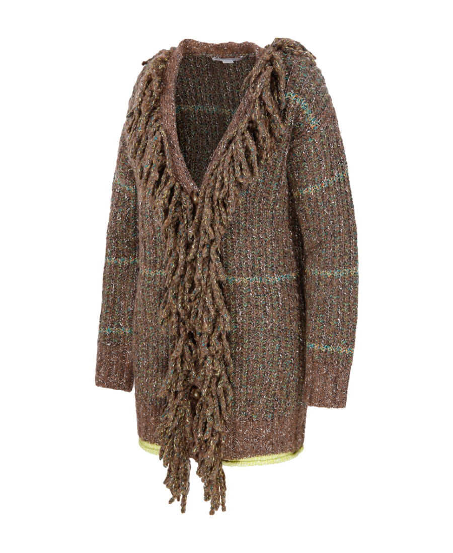 Stella Mccartney Woman Cardigan Khaki Size Xs Cotton, Wool, Viscose, Polyamide, Polyester In Brown