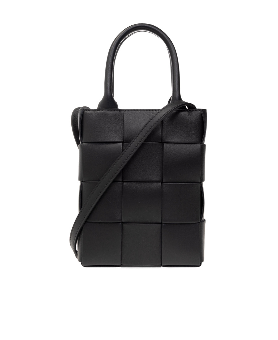 Bottega Veneta Mini Cassette Shoulder Bag In Black