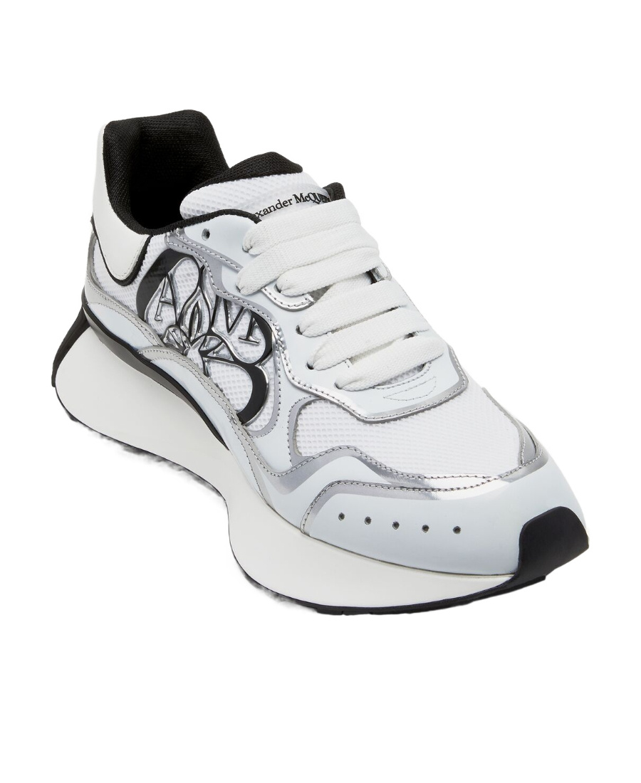 Alexander Mcqueen Sprint Runner Printed Low-top Sneakers In White
