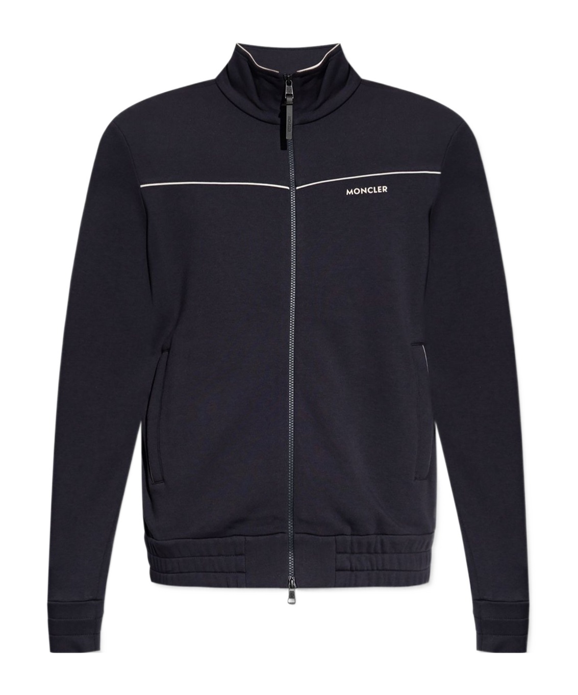Moncler Cotton And Modal Sweatshirt With Zip In Black