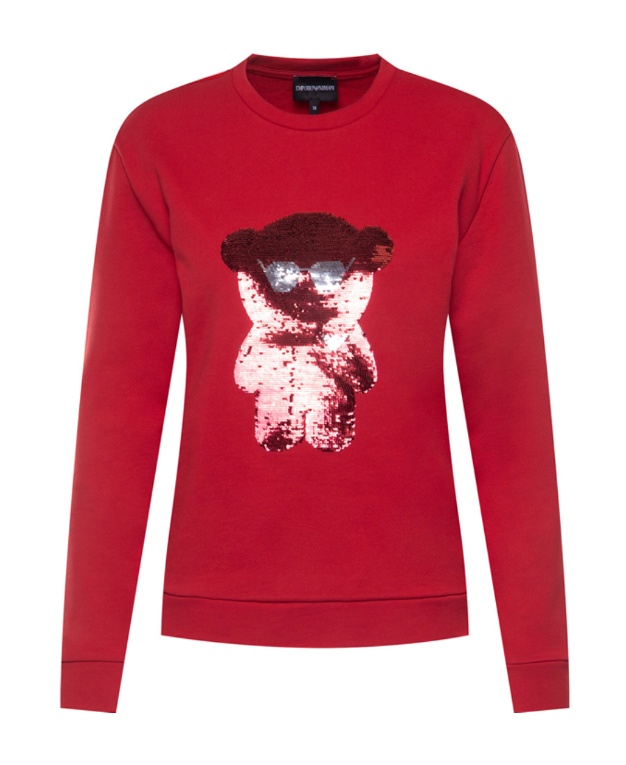 EMPORIO ARMANI SEQUINED TEDDY BEAR SWEATER
