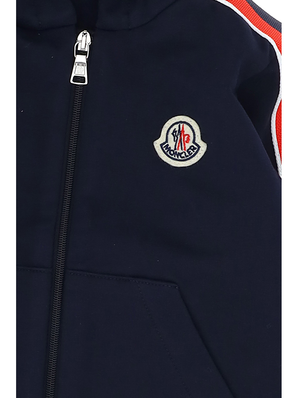 Moncler Hooded Long-sleeved Hoodie In Blue