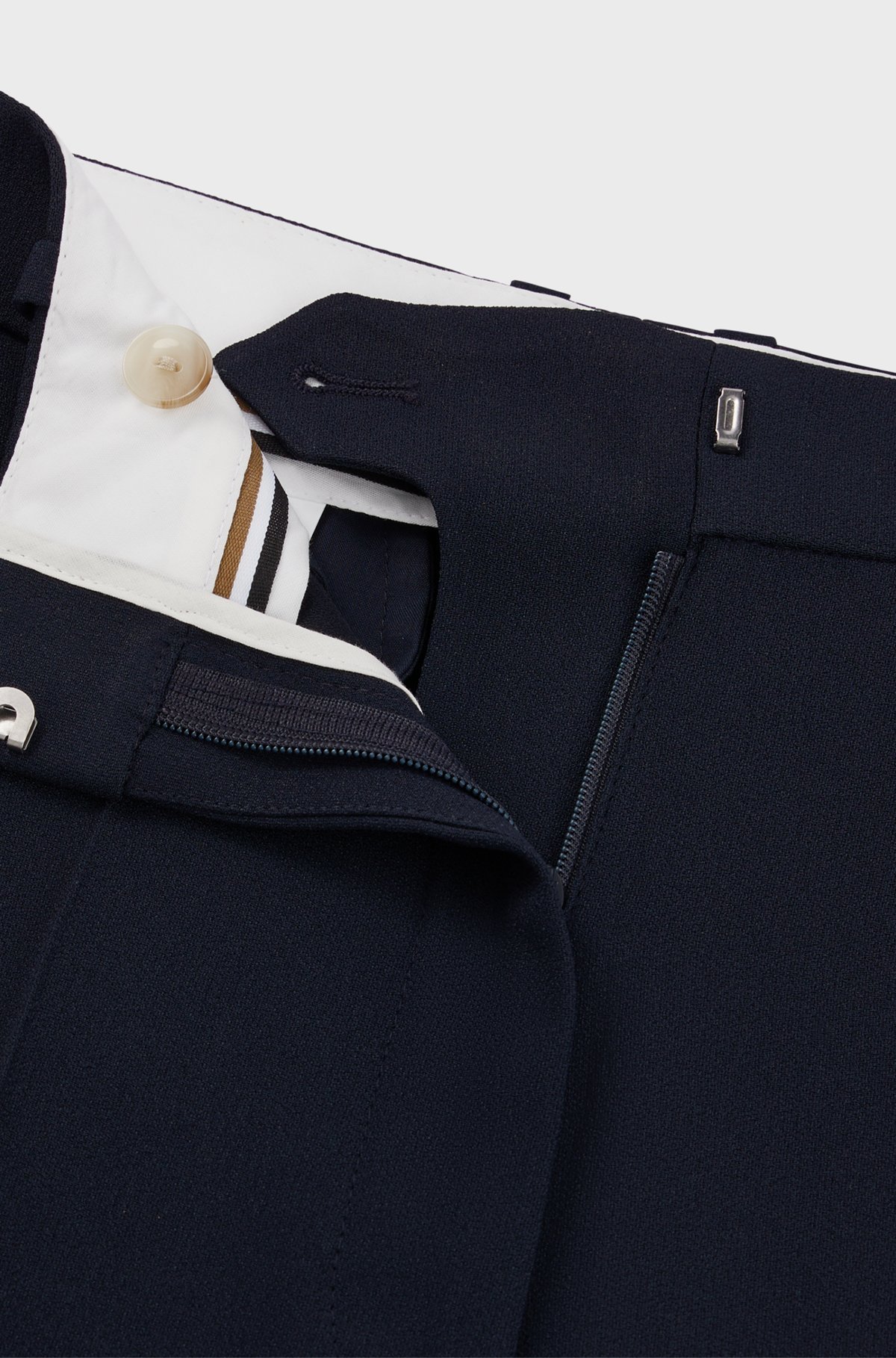Hugo Boss High-waisted Relaxed-fit Trousers With Wide Leg In Black