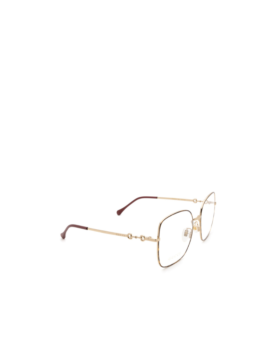 Gucci Horsebit Square-frame Glasses In Nude