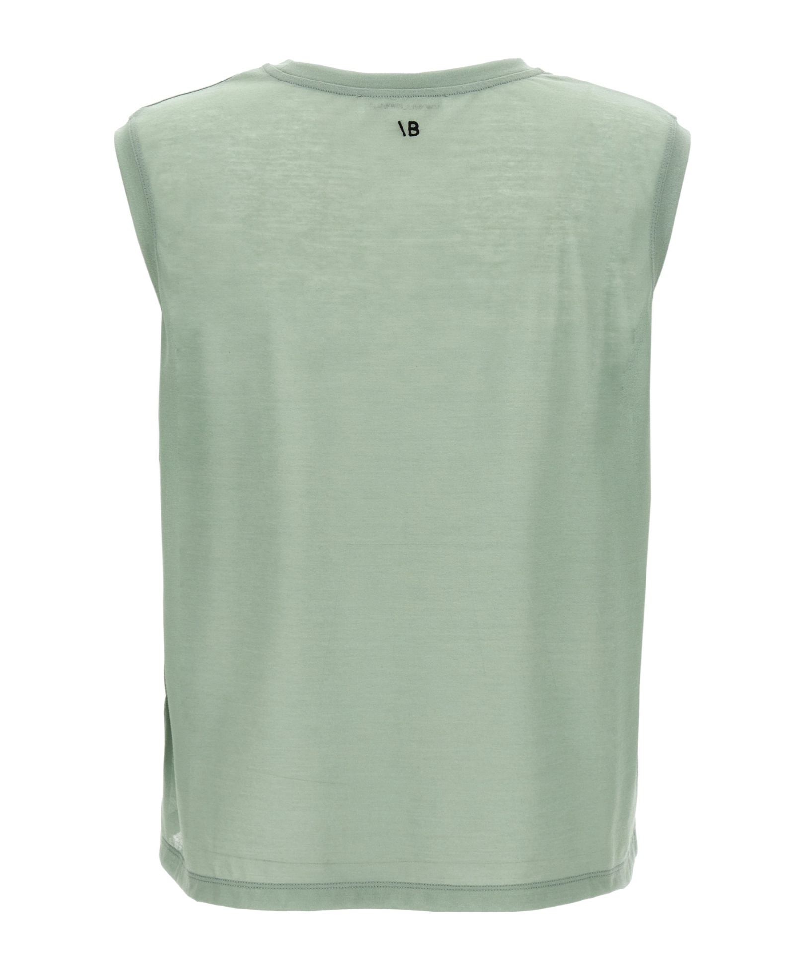 Victoria Beckham Embroidered Logo Sleeveless Crew Neck Top In Green
