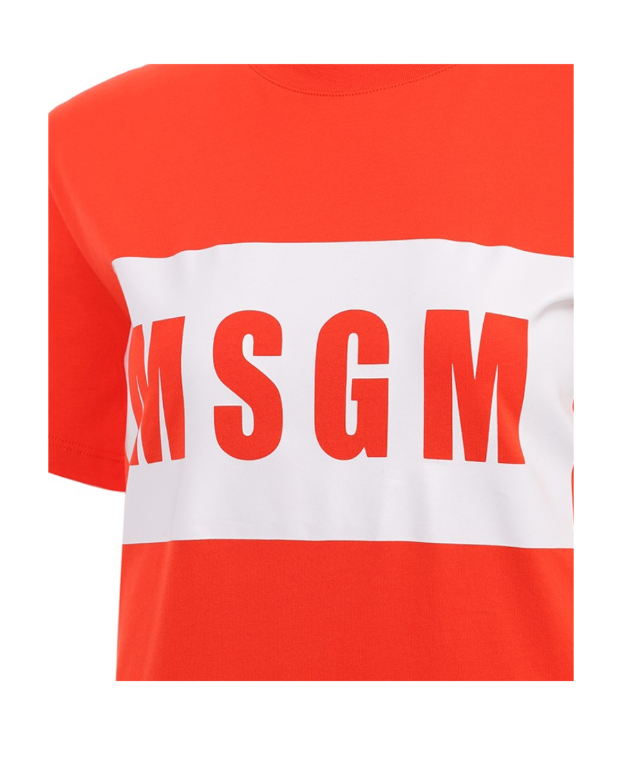 Msgm Logo Short-sleeved T-shirt In Red