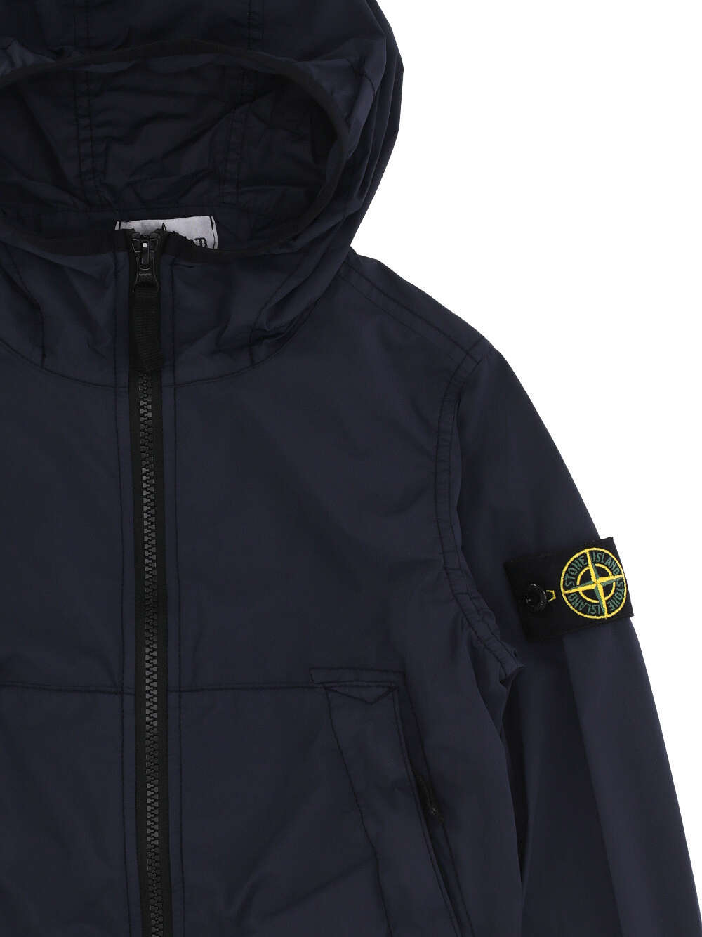 Stone Island Hooded Long-sleeved Zipper Casual Jacket In Blue