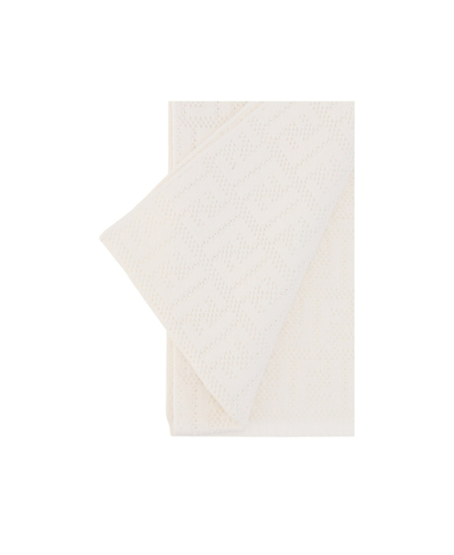 Fendi Logo Scarf In White