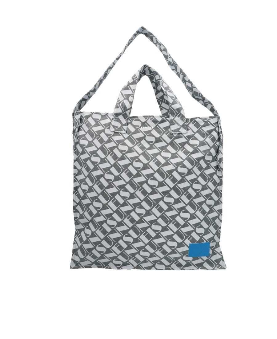 Sunnei All-over Logo-print Tote Bag In Gray