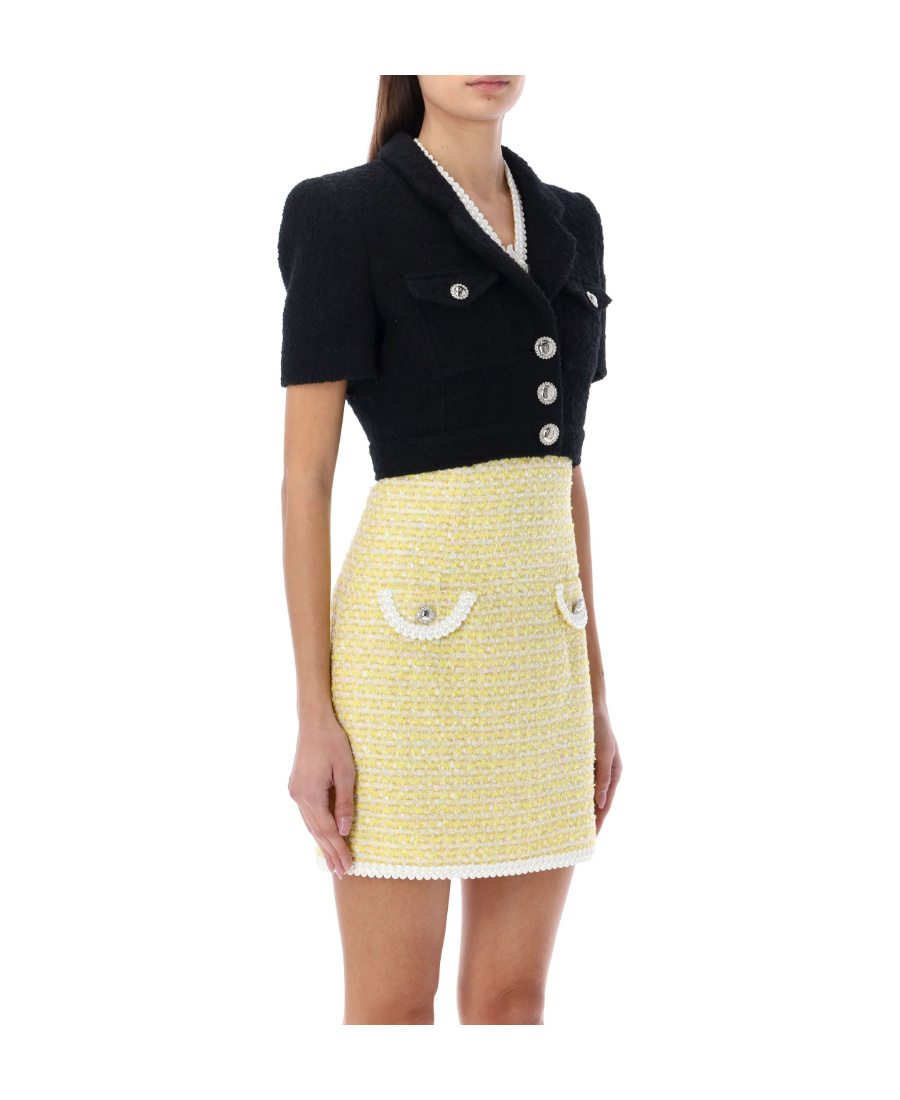 Alessandra Rich Short-sleeve Crop Jacket In Multicolor