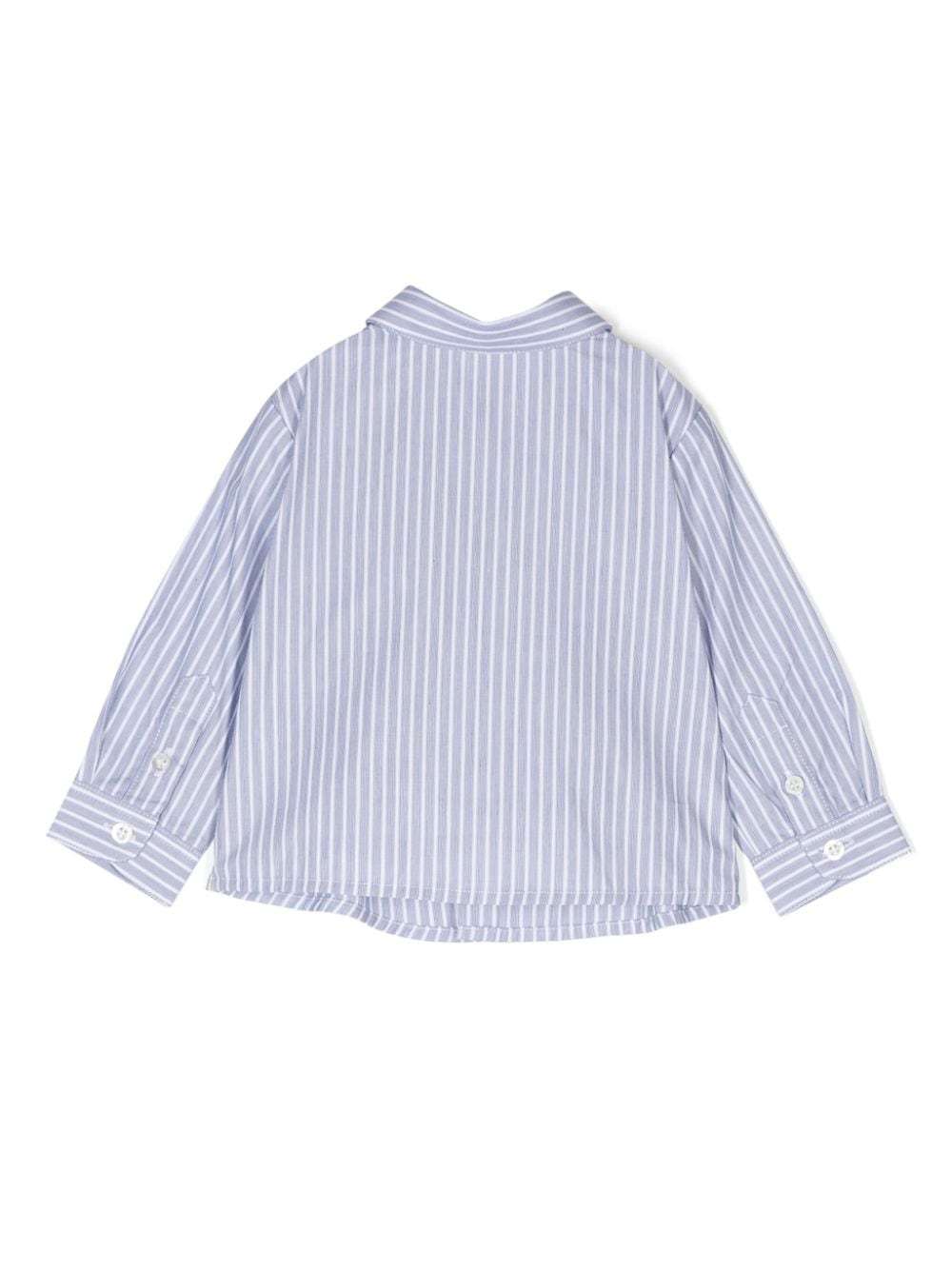 Emporio Armani Striped Cotton Shirt In White