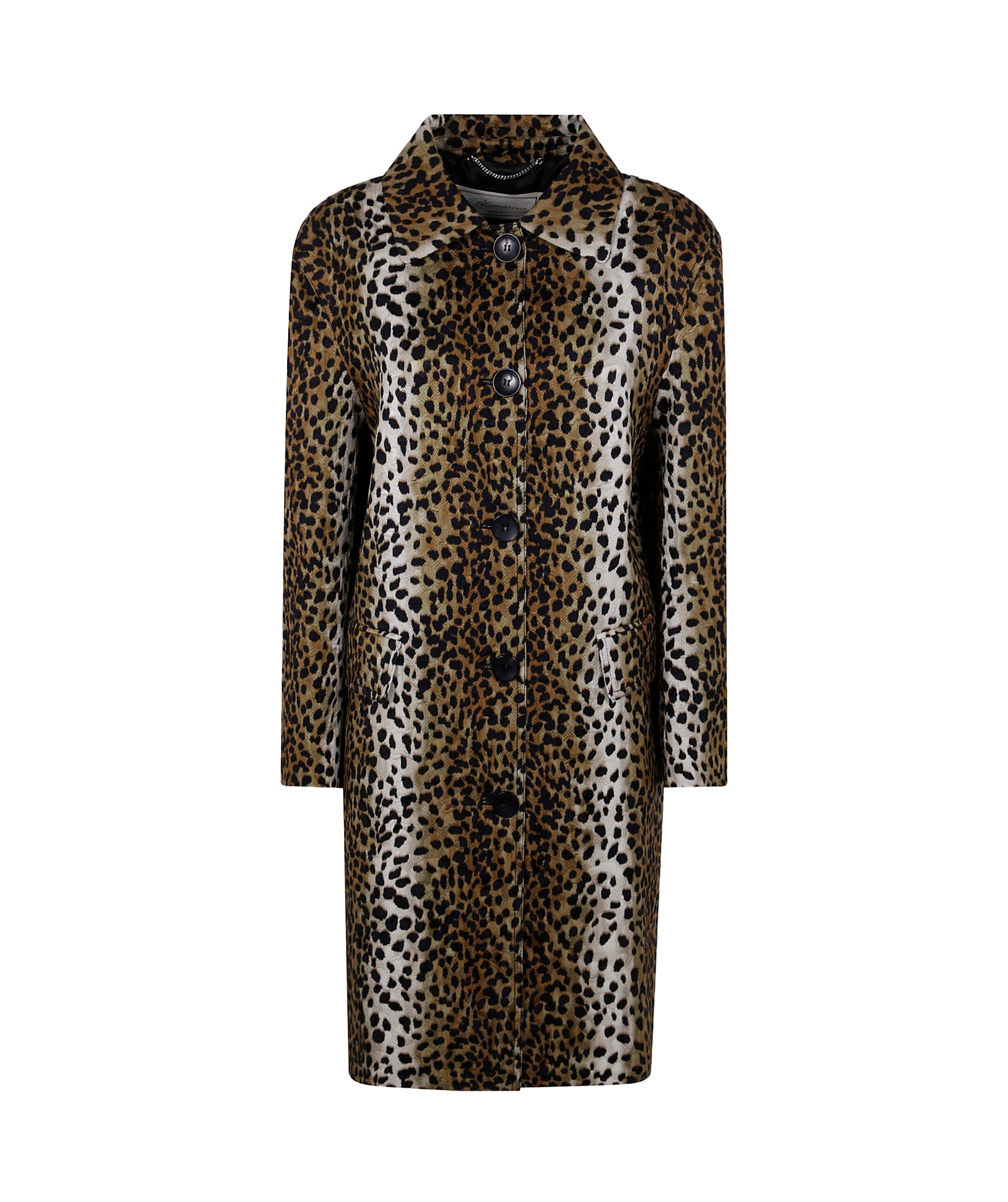 Blumarine Jacquard Prnt Coat In Black