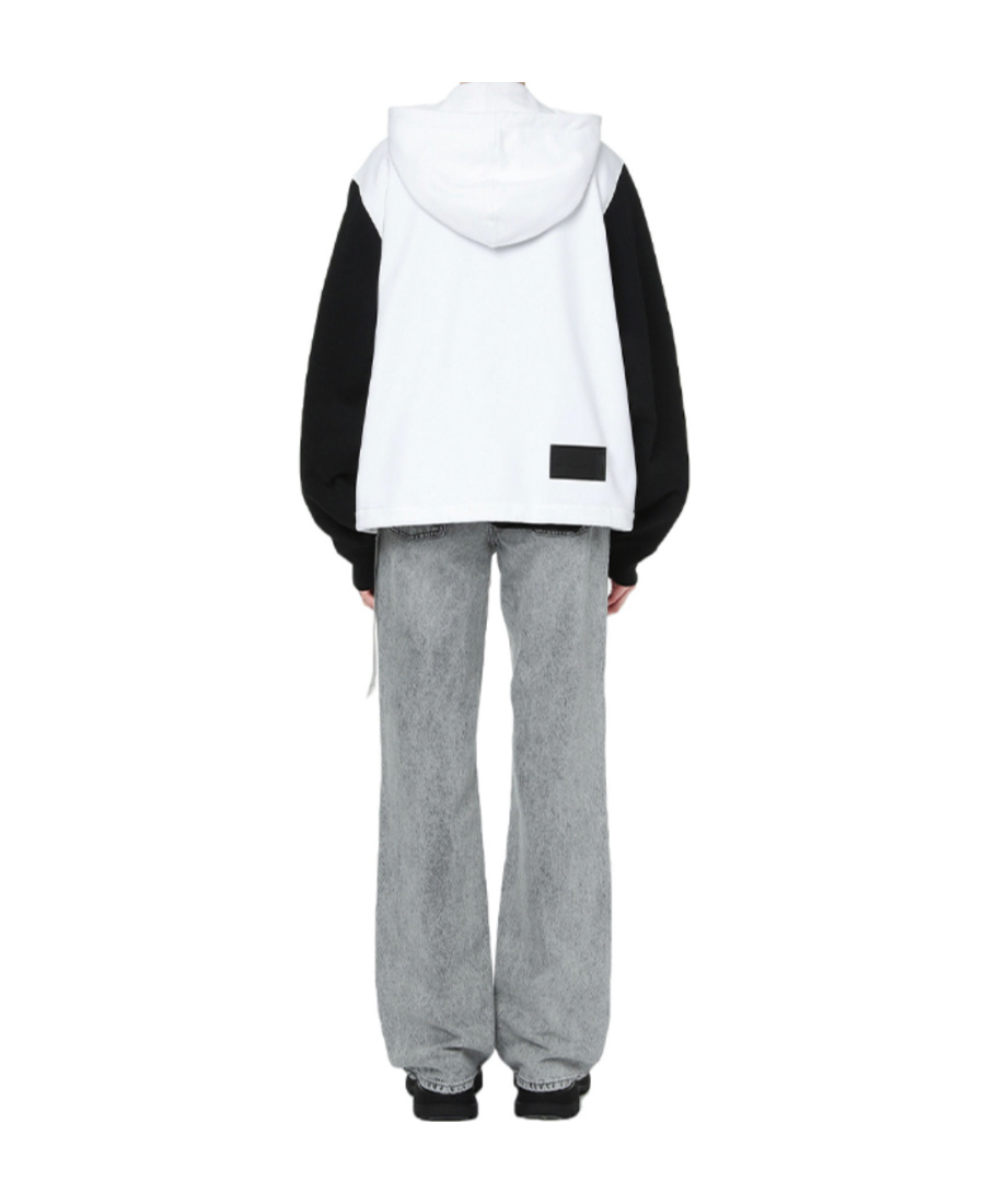 We11 Done Logo Hooded Casual Jacket In White