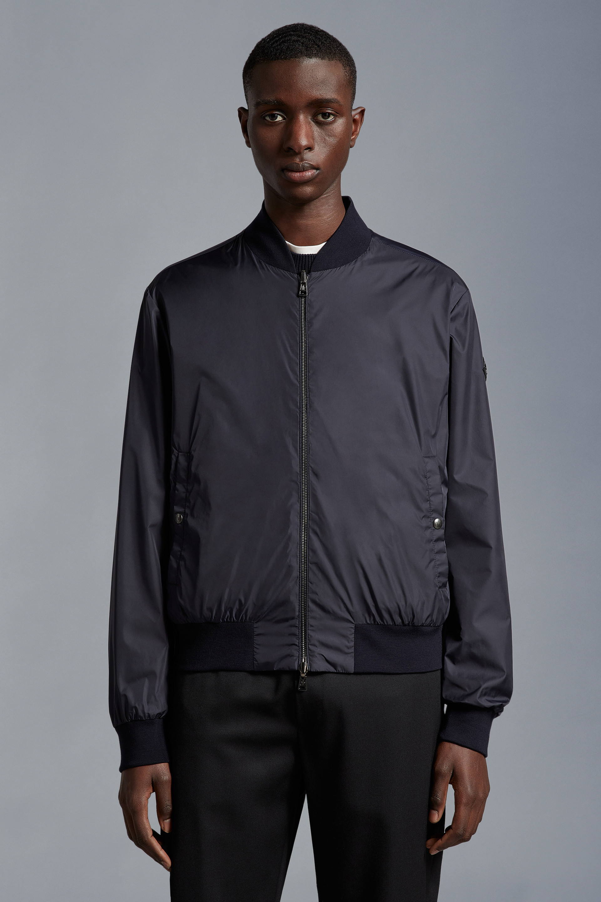 Moncler Barn Reversible Bomber Jacket In Blue