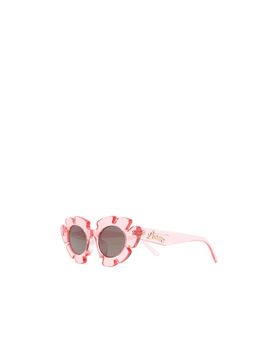 Loewe Floral-frame Round Sunglasses In Brown