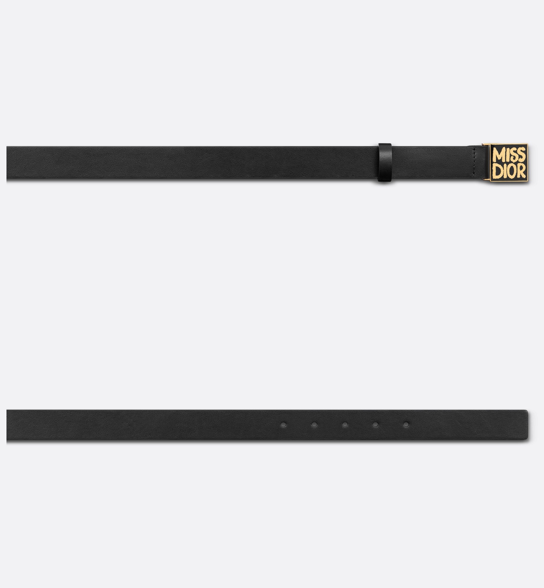 Dior Miss Dio Graffiti Pattern Belt In Black