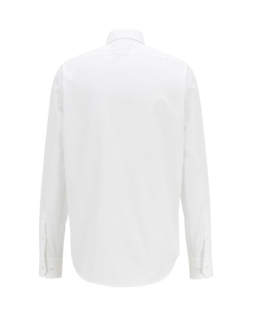 Hugo Boss Slim-fit Shirt In Structured Performance-stretch Jersey In White