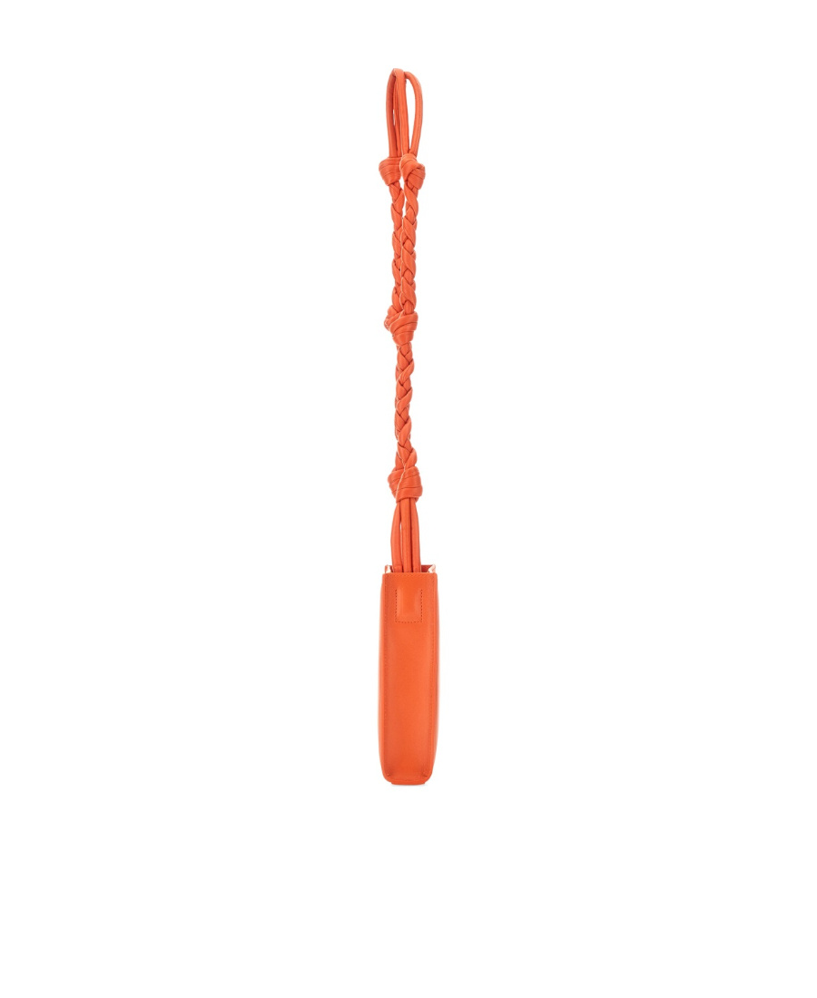 Jil Sander Tangle Small Leather Crossbody Bag In Orange