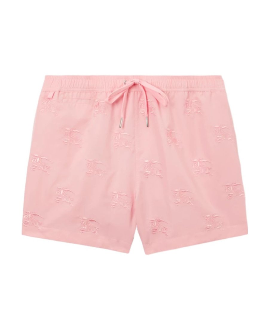 Burberry Ekd Motif-embroidered Swim Shorts In Pink