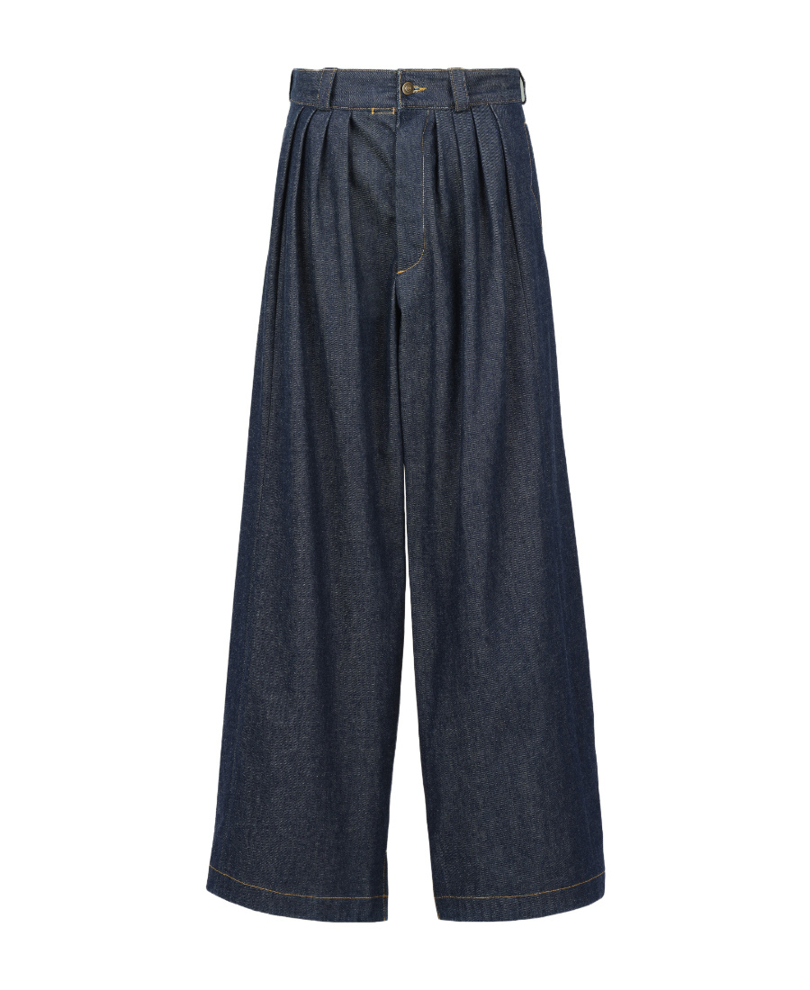 Maison Margiela Pleated Trousers Woman Blue In Black