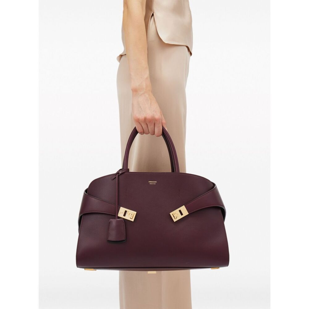 Shop Ferragamo Logo Logo Handbag In Red