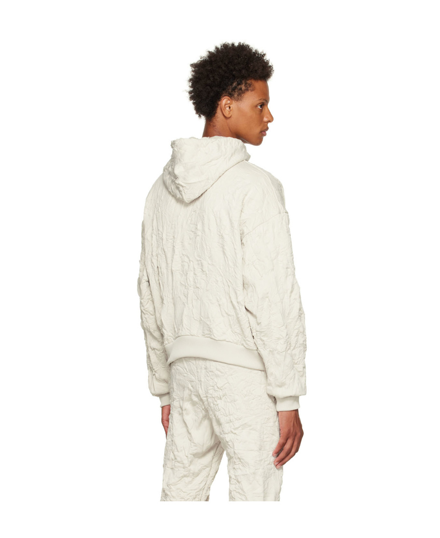 John Elliott Crinkled-effect Terry Hoodie In White