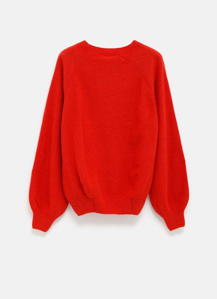 Baserange Soar Purl Raglan-sleeve Jumper In Red